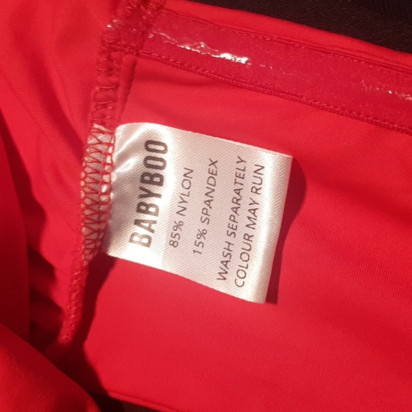 BABYBOO XAVIA CROP HALTER TOP/BATHING SUIT TOP-REAL RED SIZE XS NWT - Picture 8 of 10